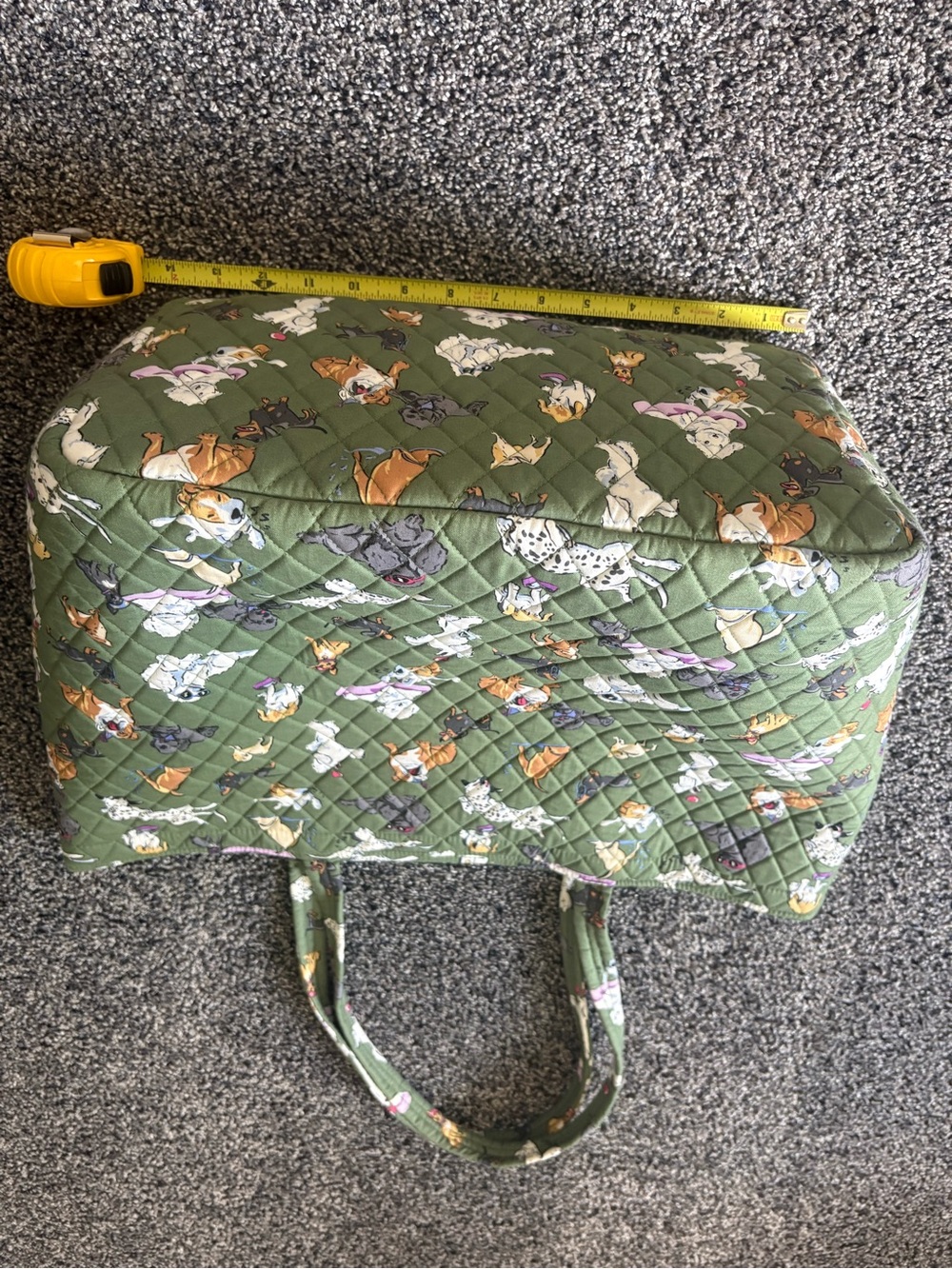 Vera Bradley Olive Green Quilted Dog Park Print Tote - Picture 12 of 14